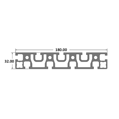 10-18032-0-2000MM MODULAR SOLUTIONS EXTRUDED PROFILE 32MM X 180MM, CUT TO THE LENGTH OF 2000 MM